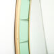 Large Italian mirror oval brass crystal green crystal of Cristal Arte 1950s 110x219cm
