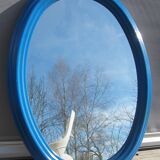 Blue pine oval mirror 50x67cm