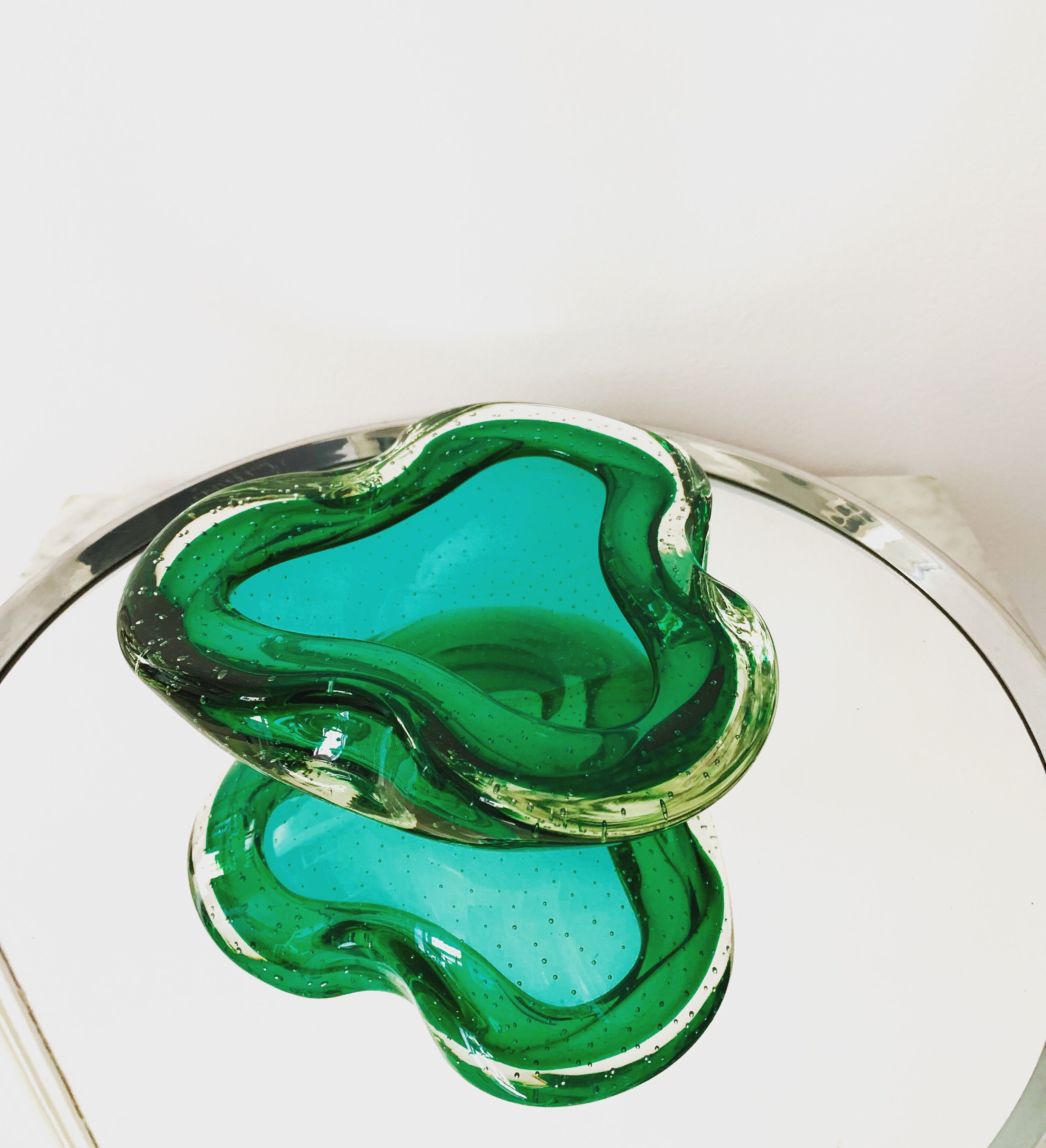 Murano bulicante green bowl