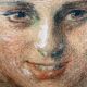 Tableau dessin et rehaut "Jeune femme souriante" années 30' signé L. George