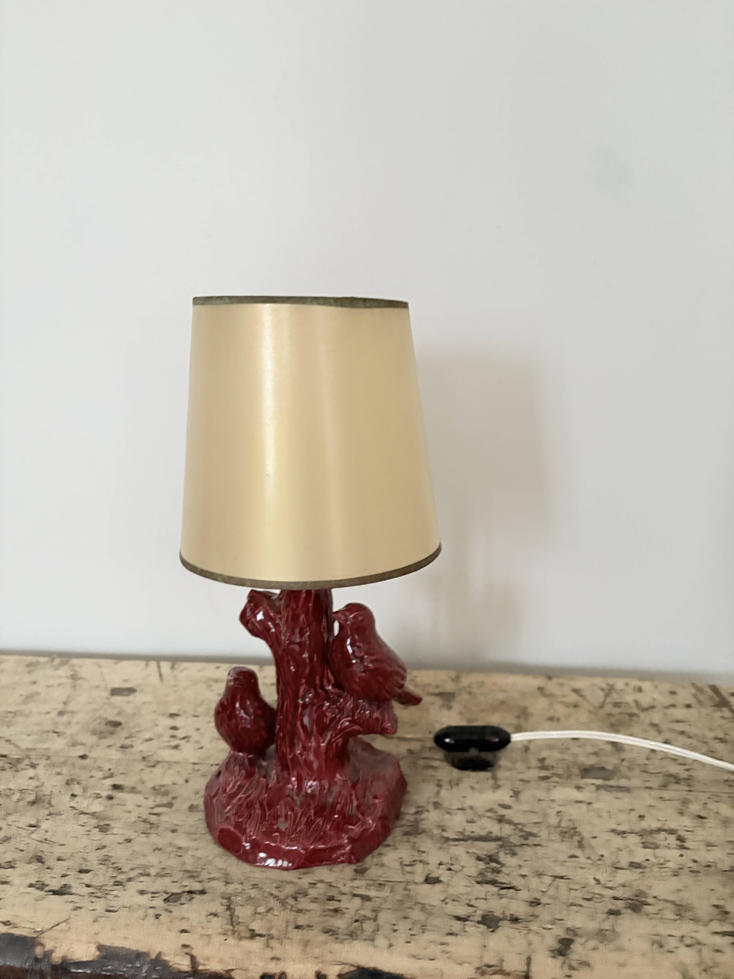 Ceramic bird lamp