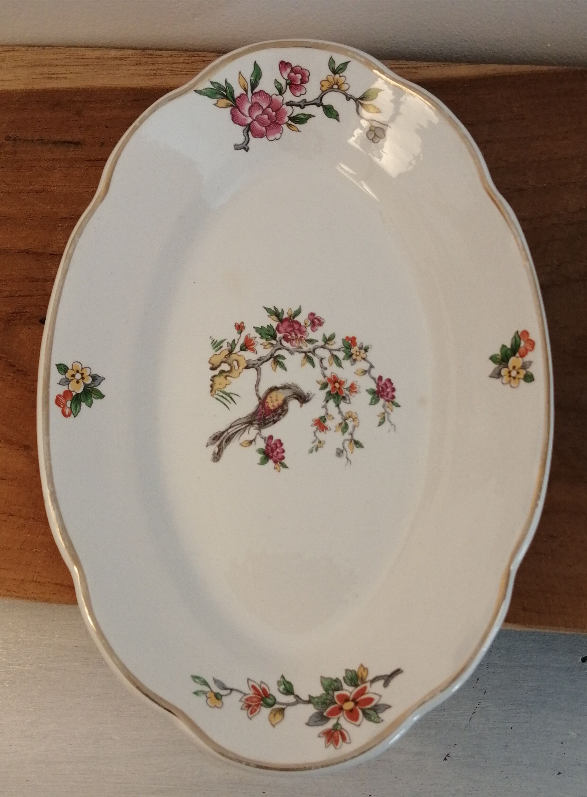 Digoin Sarreguemines oval presentation plates CONDEvintage model