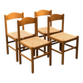 Set of 4 solid vintage brutalist chairs
