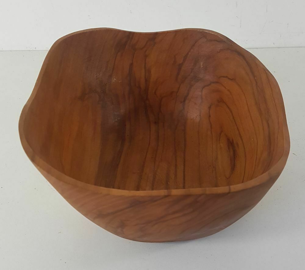 Olive wood bowl signed AB