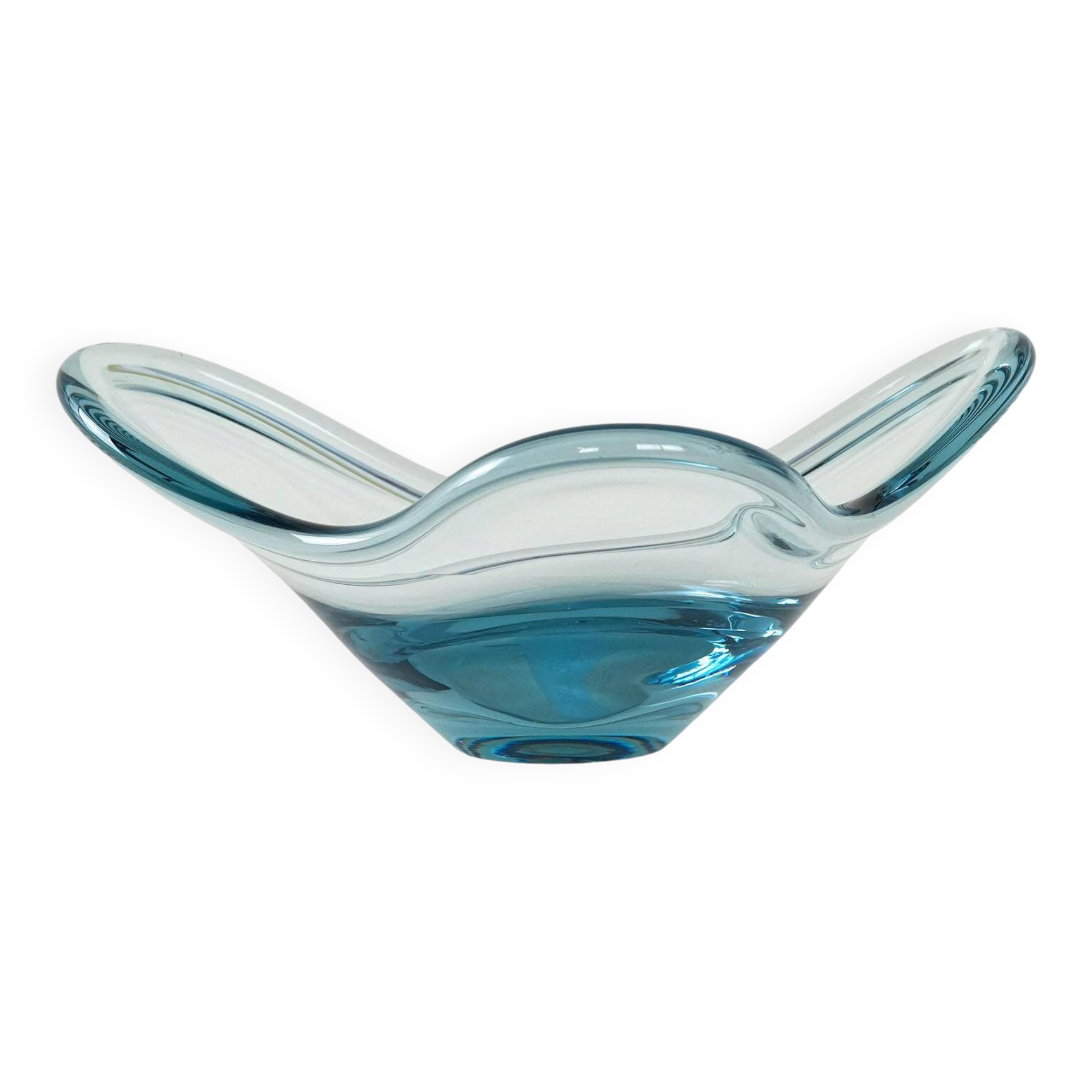 Glass platter, Danish design, 1960s, manufacturer: Holmegaard