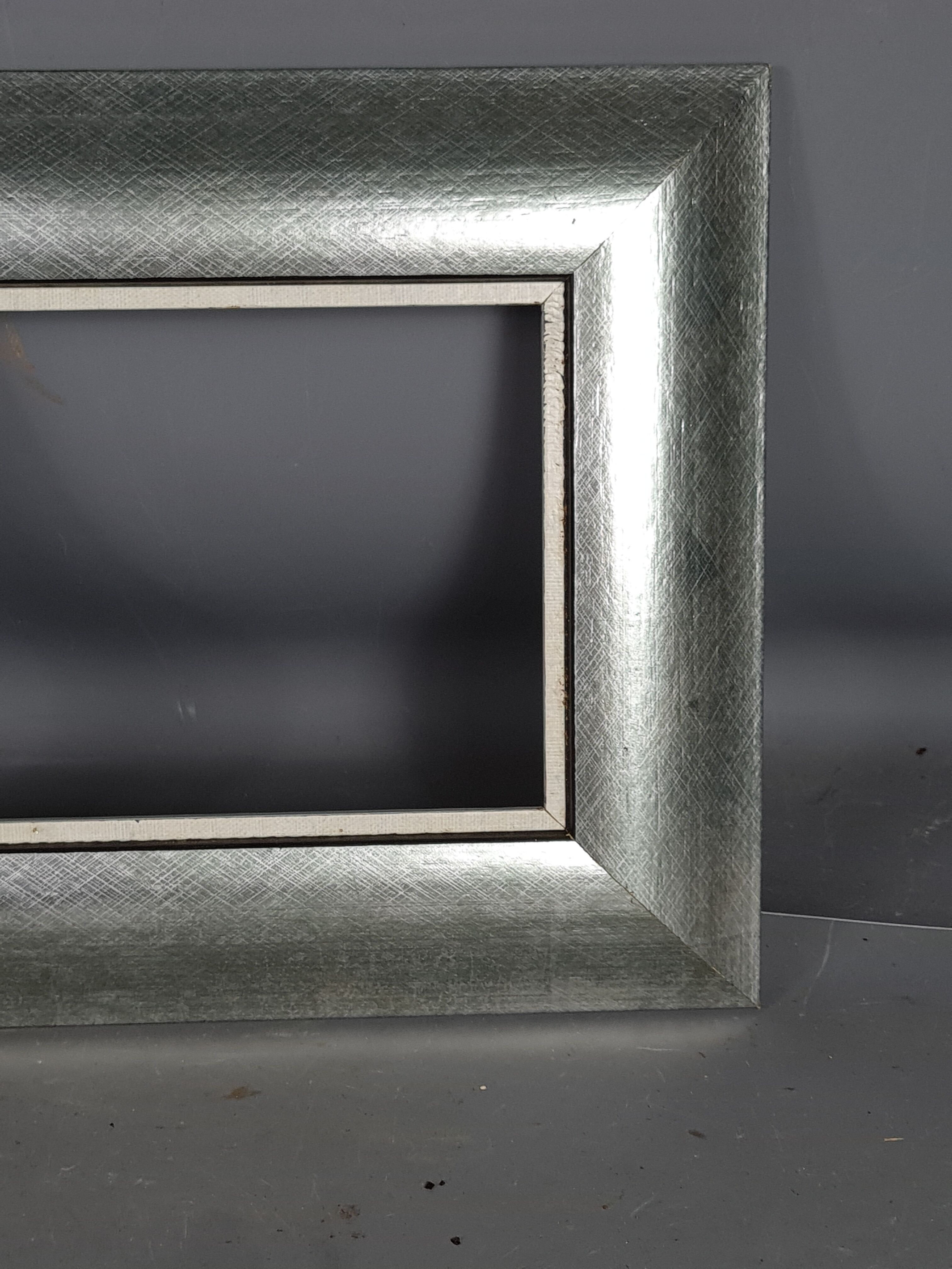 Frame wood lacquer silver 28,5x24,5 foliage 18,6x14,6 cm used