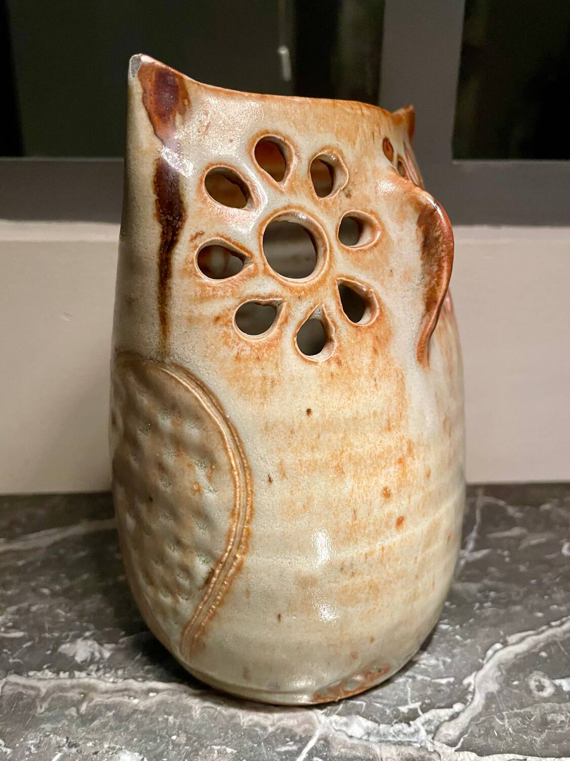 Vintage owl ceramic vase