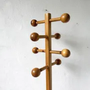 Modernist coat rack in solid pine, 1970s