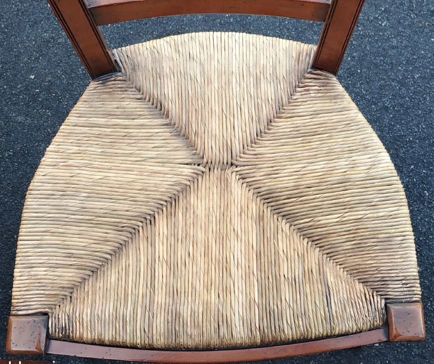 4 solid wood chairs with rush seats