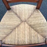 4 solid wood chairs with rush seats
