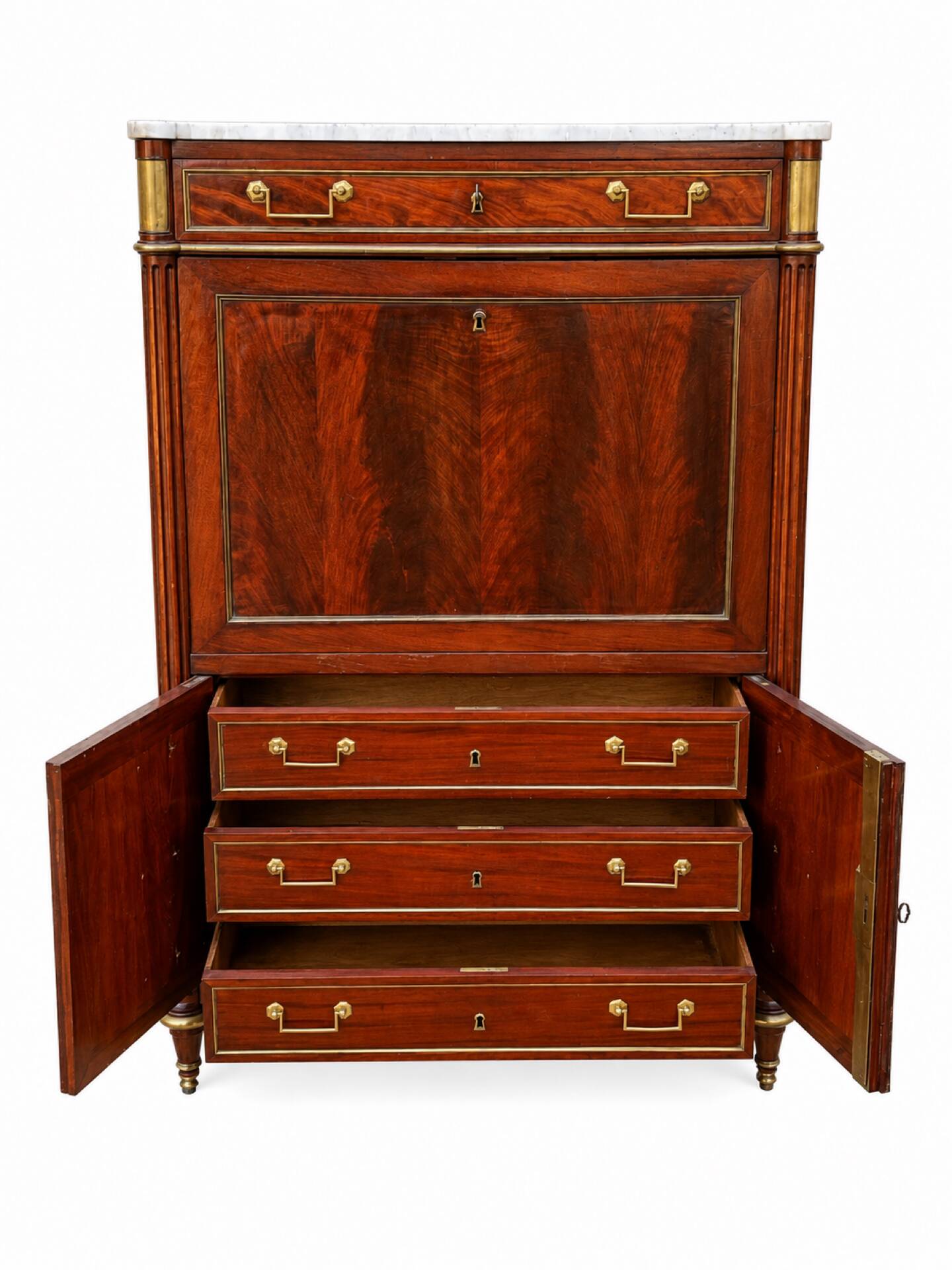 Secretary in Mahogany and Marble Louis XVI late 18th century