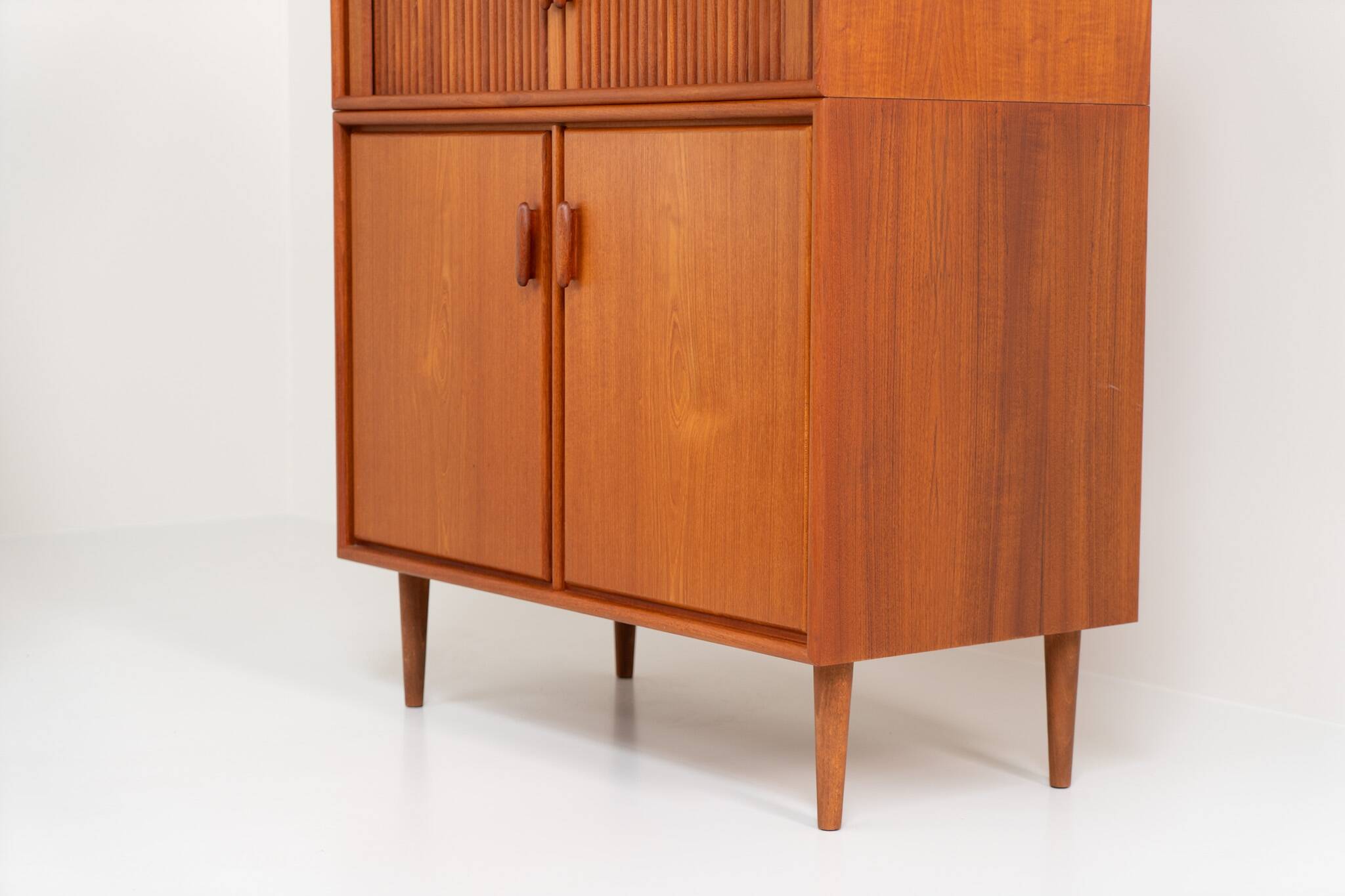 Highboard with tambour doors by Heinrich Riestenpatt