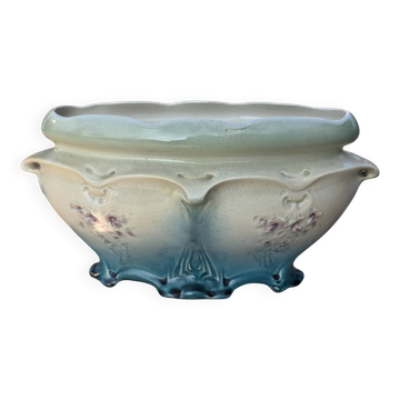 Vintage barbotine jardinière Gustave De Bruyn Fives-Lille 30 cm