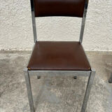 4 vintage leather/iron chairs