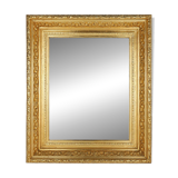 Miroir mural baroque en bois doré à facettes, France 1850