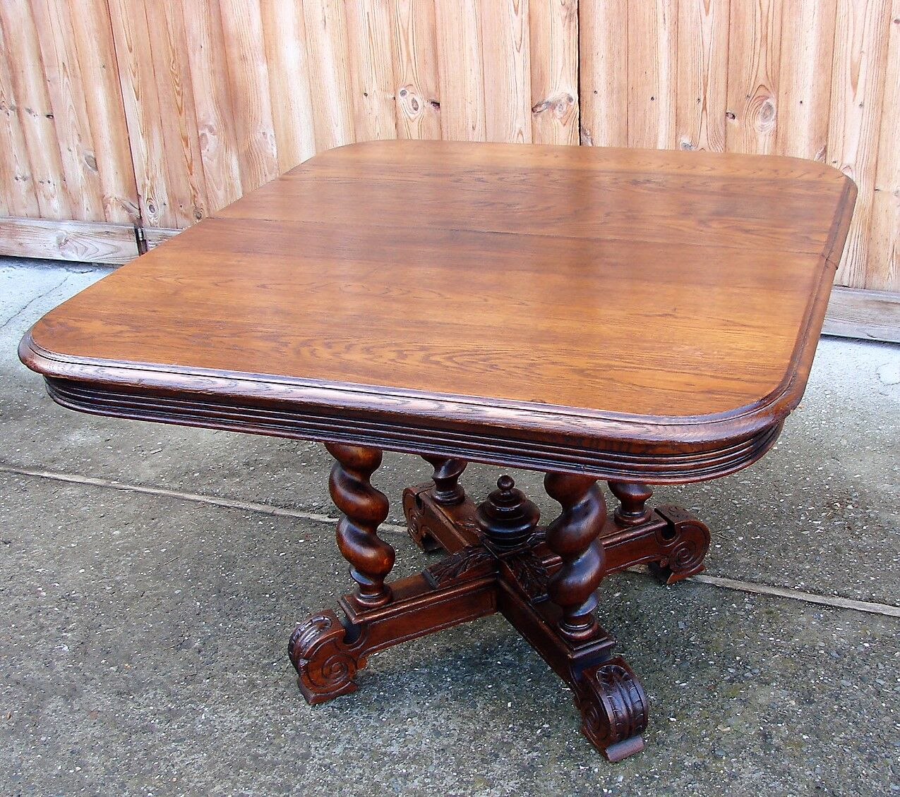 Oak table from 19th century .