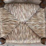 Wood & straw fireplace chair mountain chalet country cottage no dudouyt 60's