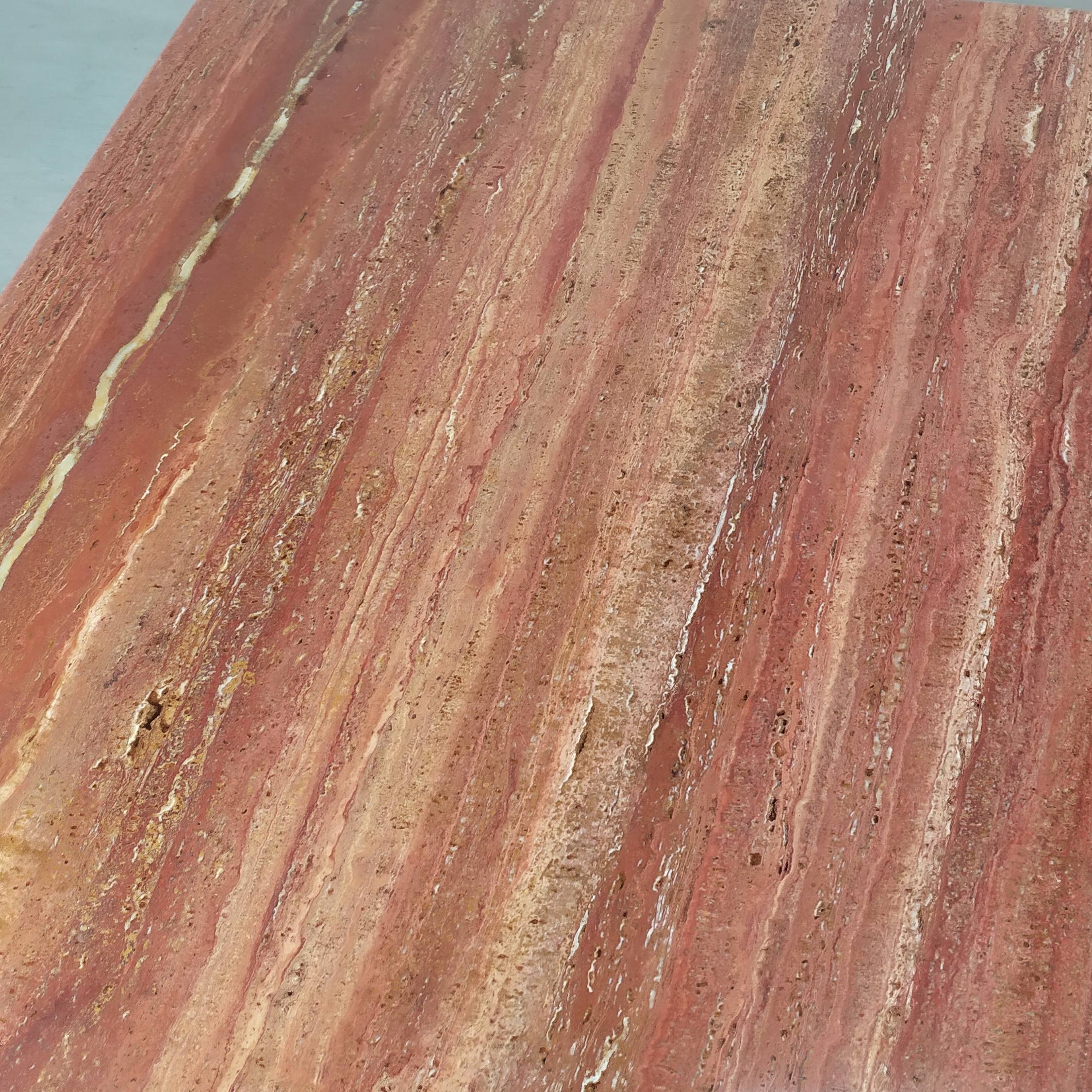 Travertine coffee table red design