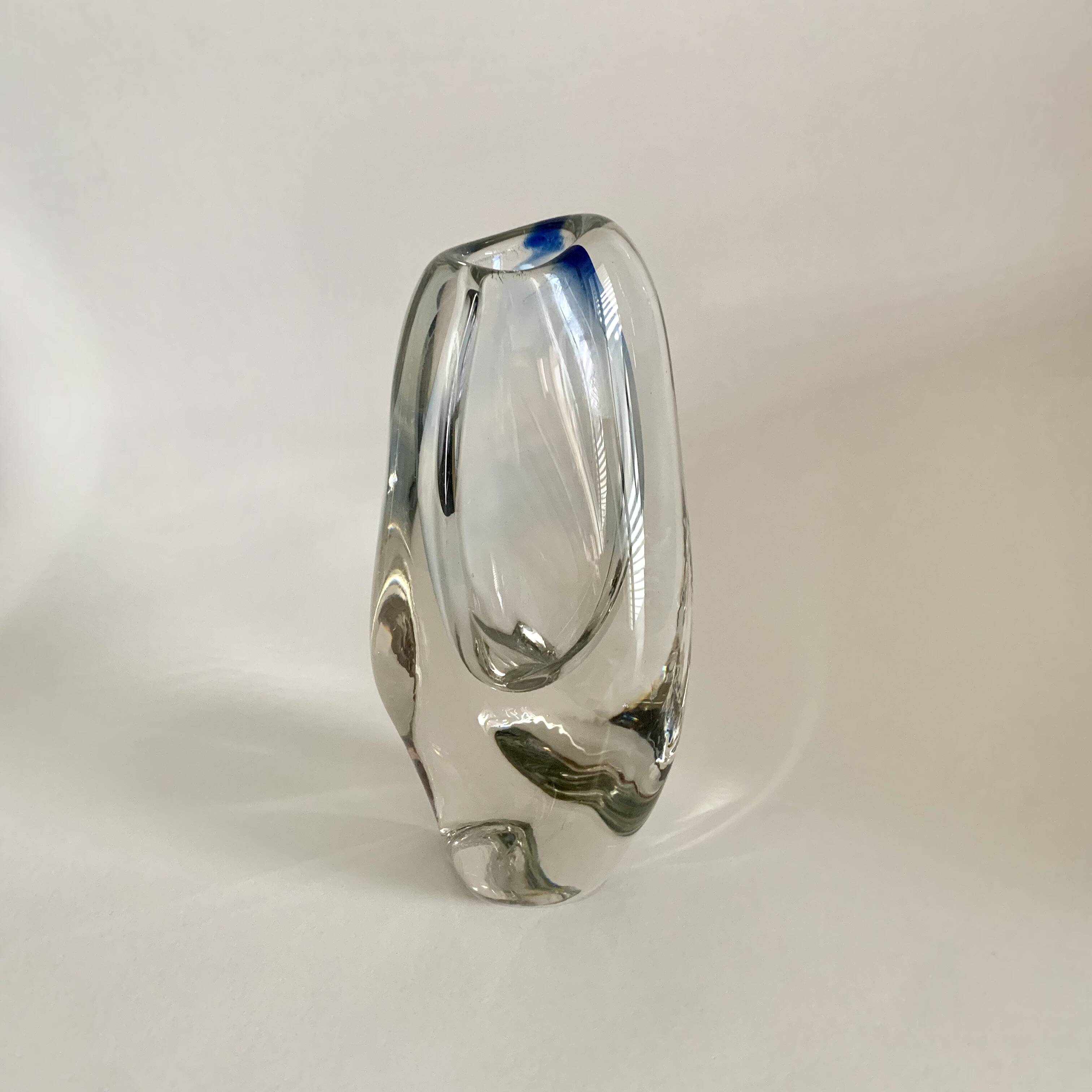 Glas vase by Josef Rozinek for Novy Bor Glassworks, 1960's