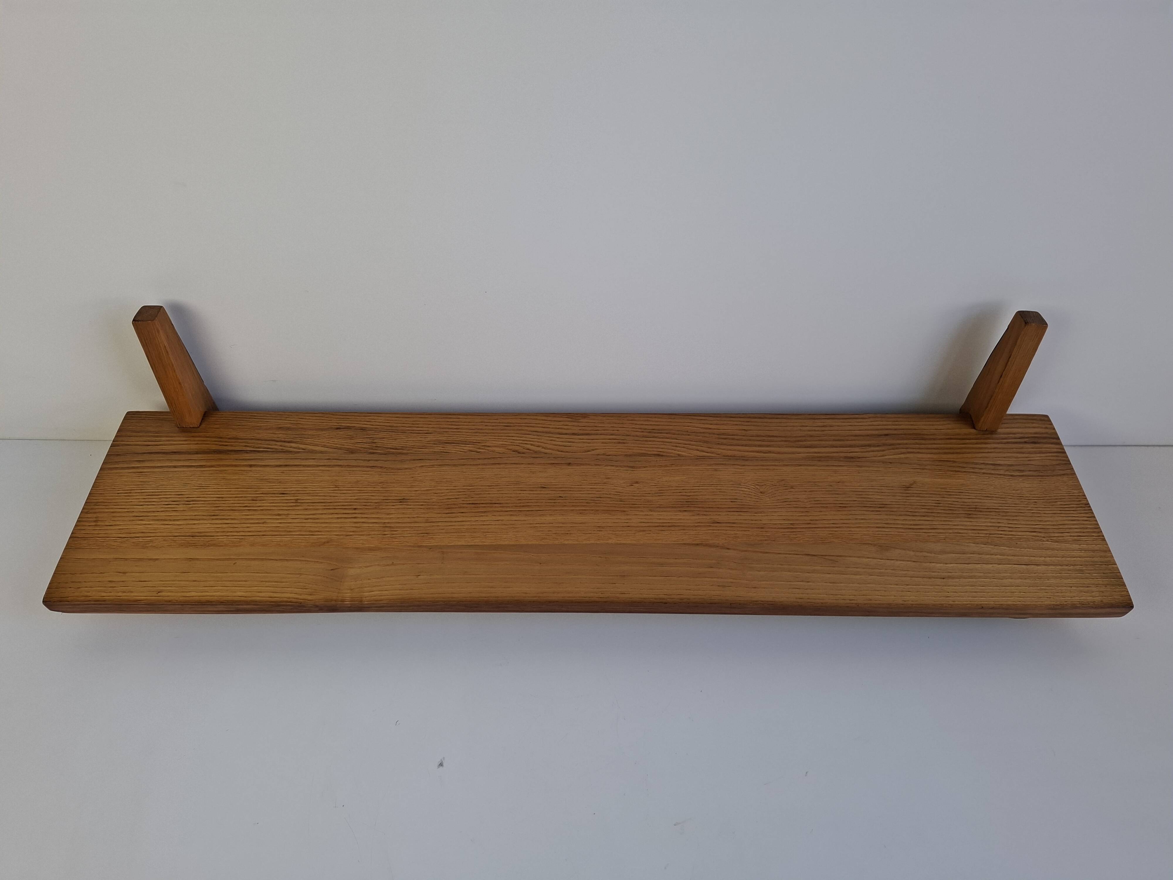 Midcentury Czechoslovak Wooden Wall Shelf, 1960s