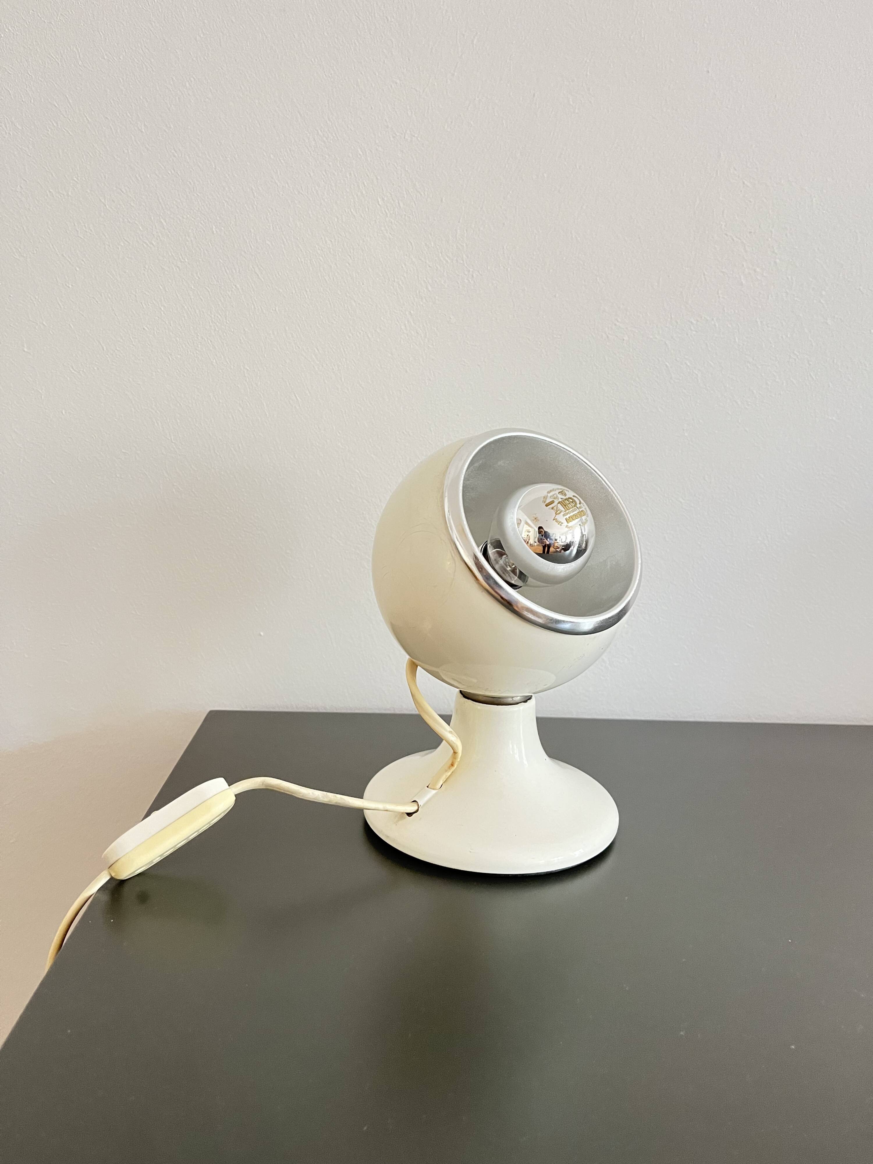 Rare LUCI Mod. C414 Magnetic Eyeball Table Lamp, Space Age Italy 1970s