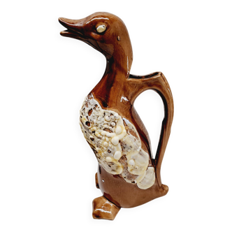Pichet barbotine zoomorphe canard
