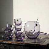 Service à sangria/punch vintage années 70 cristal Alexandrite "Bleikristall"