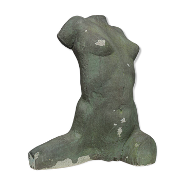 Sculpture en béton d'un torse féminin par Francine Govers, Pays-Bas, années 1990.