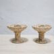 Pair of vintage jasper stone candle holders
