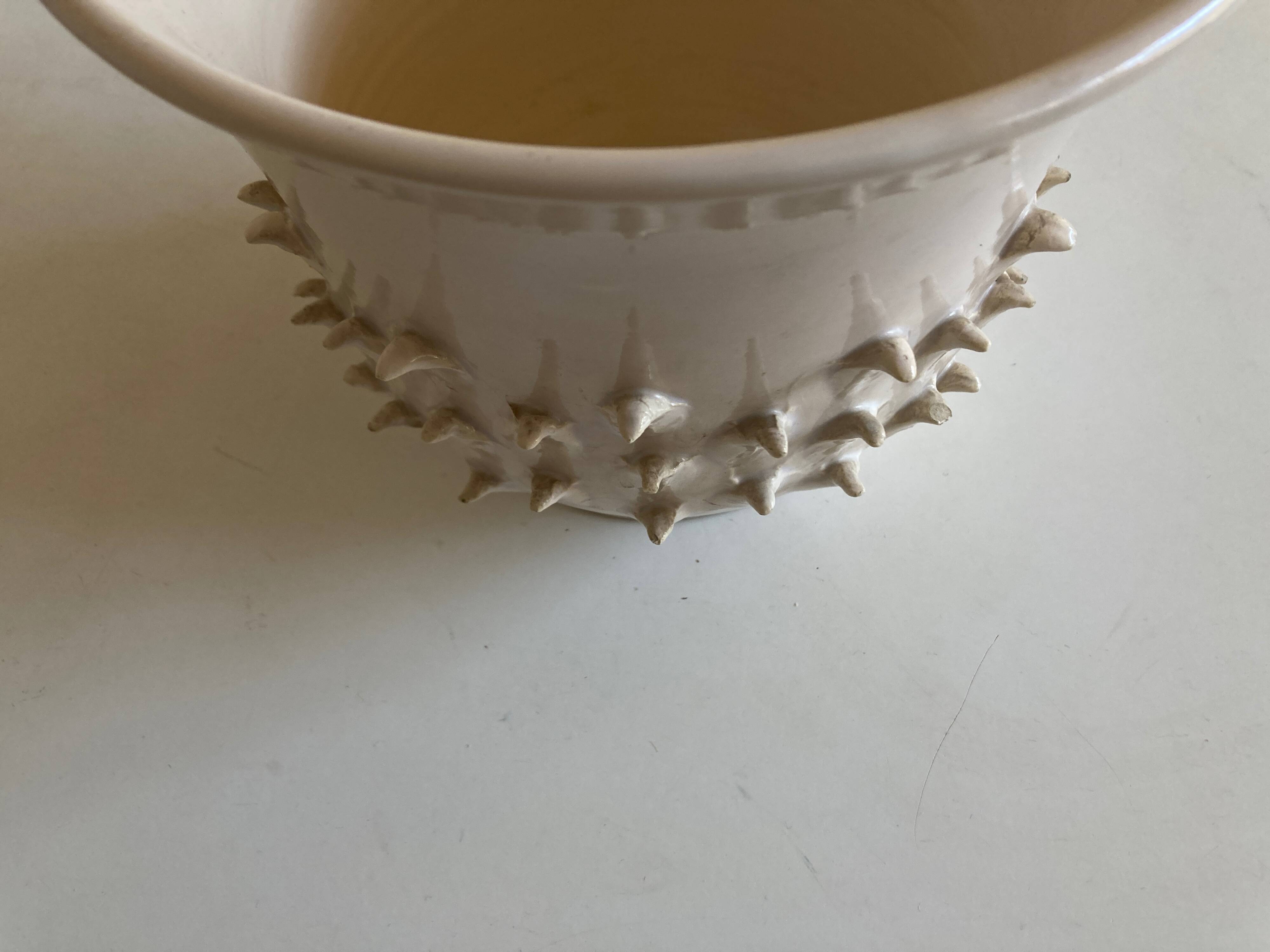 Ceramic by Jean Roger XL pot cover, Oursin series, 1960