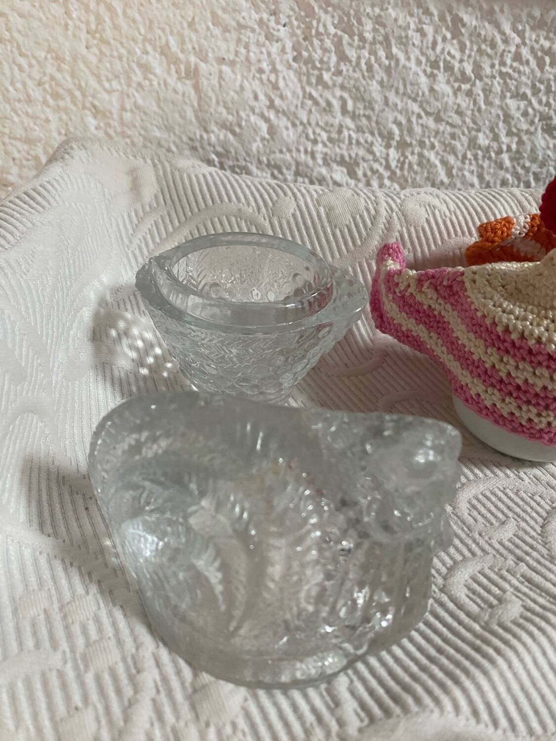 Original molded glass egg cup