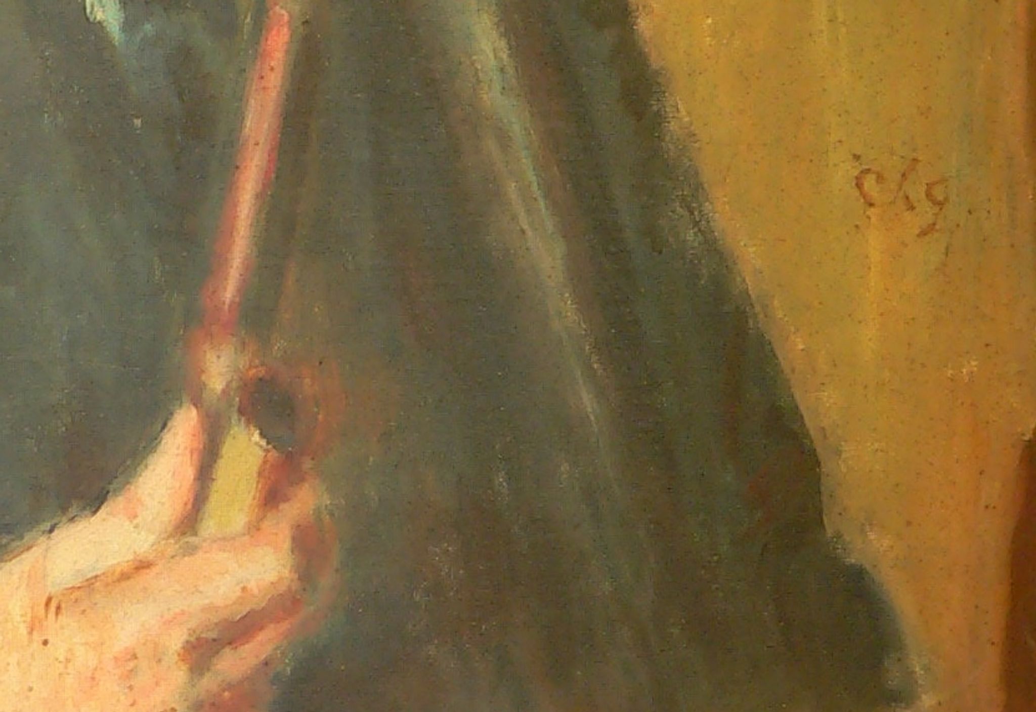 Charles François prosper Guérin (1875/1939)-self-portrait à la pipe-oil on canvas-signed.