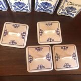 5 cobalt blue flower spice jar