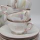Digoin Coffee Service No.14 / 4 cups - sugar - pearly white and orange