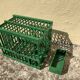 Old bird cage in green wood vintage decoration