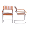 Paire de fauteuils Mucke Melder Bauhaus fabriqués en Tchéquie des années 1930. Restauré.