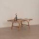 Table basse vintage rotin verre