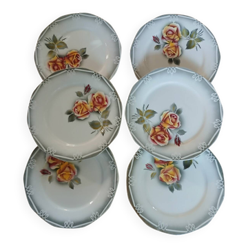 6 Digoin and Sarreguemines dinner plates