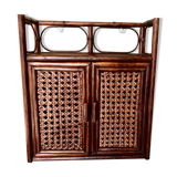 Etagère rotin portes cannées