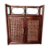 Etagère rotin portes cannées