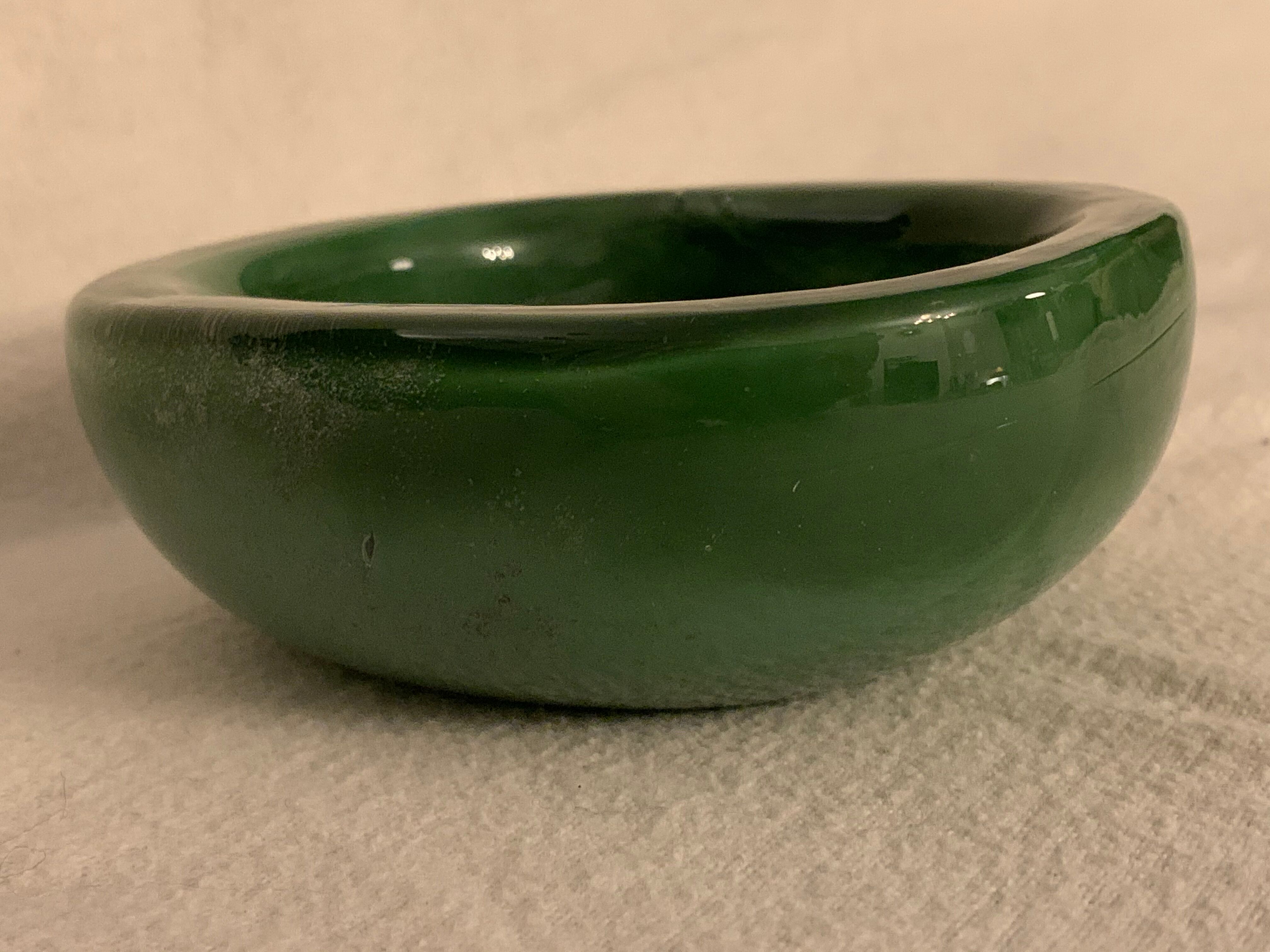 Venini green glass ashtray  Italy Toni Zuccheri Murano Giade 1960