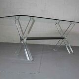 Vintage acrylic and glass dining table