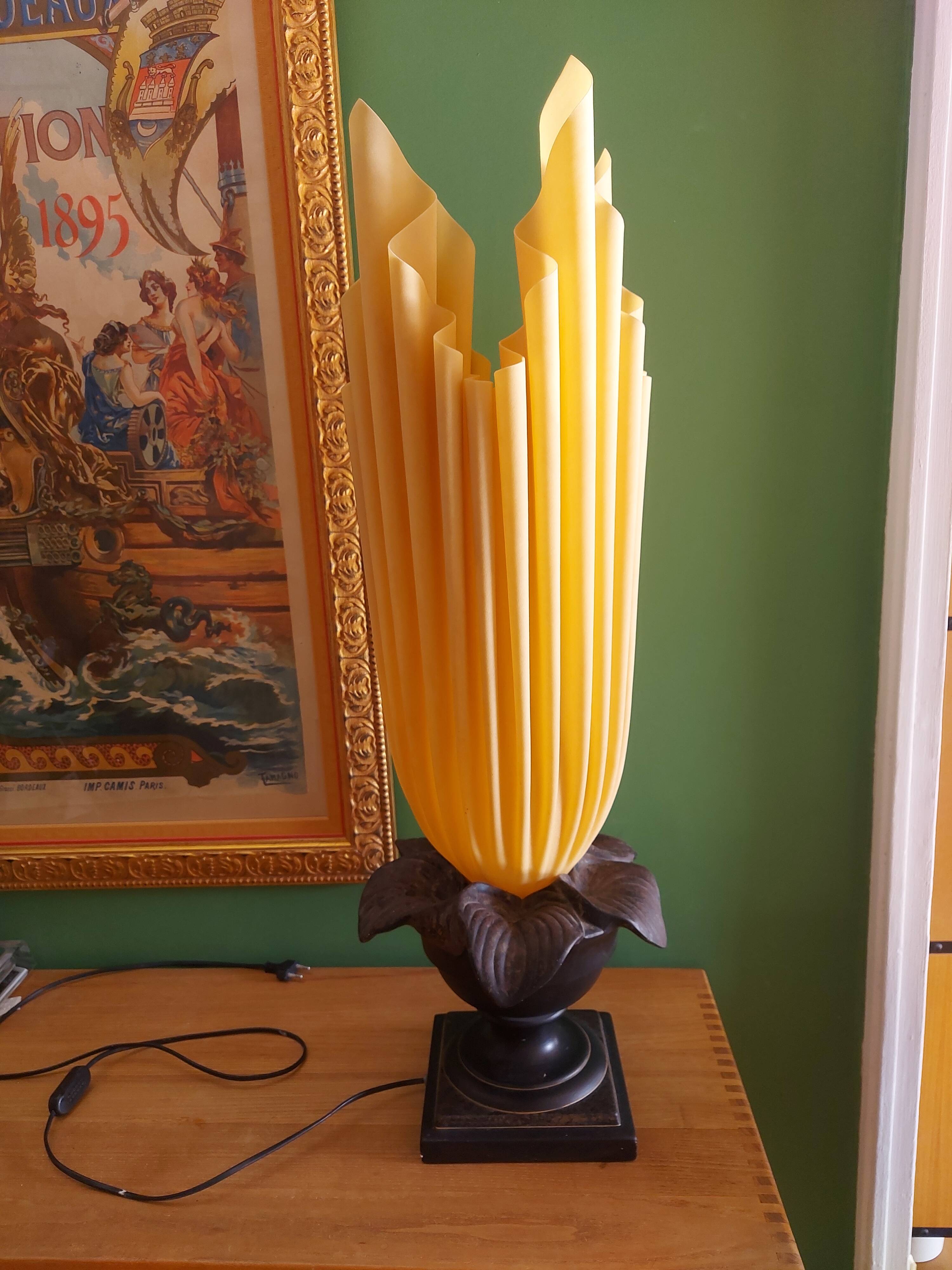 70's georgia jacob lamp, gold leaves