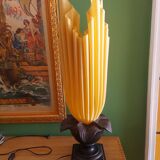 70's georgia jacob lamp, gold leaves