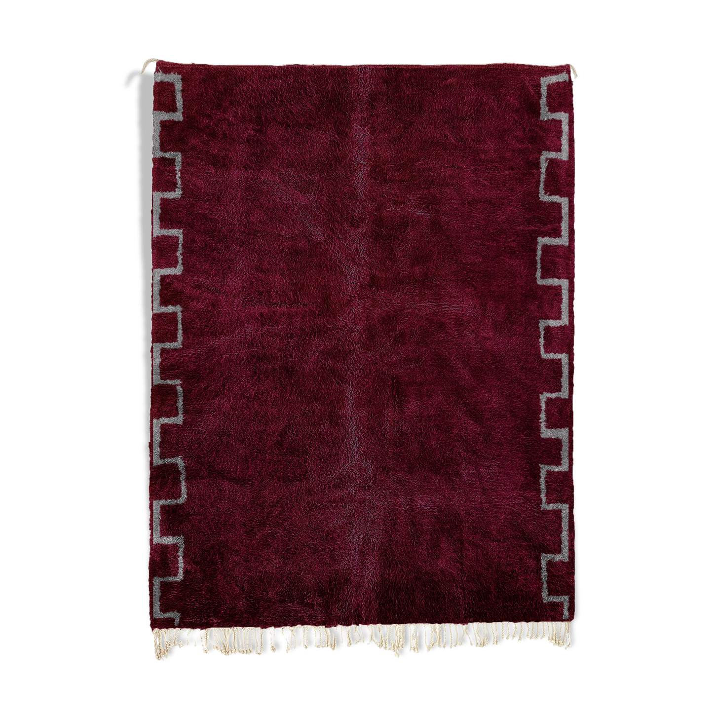 Modern Moroccan carpet dark red