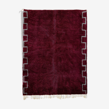 Modern Moroccan carpet dark red