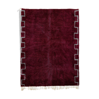 Modern Moroccan carpet dark red