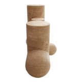 Pepe Guerrero MTC5 Console Table in Cream Travertine, Organic Modern