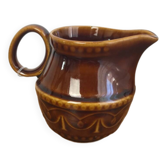 Vintage glazed ceramic milk jug from Pruzkow