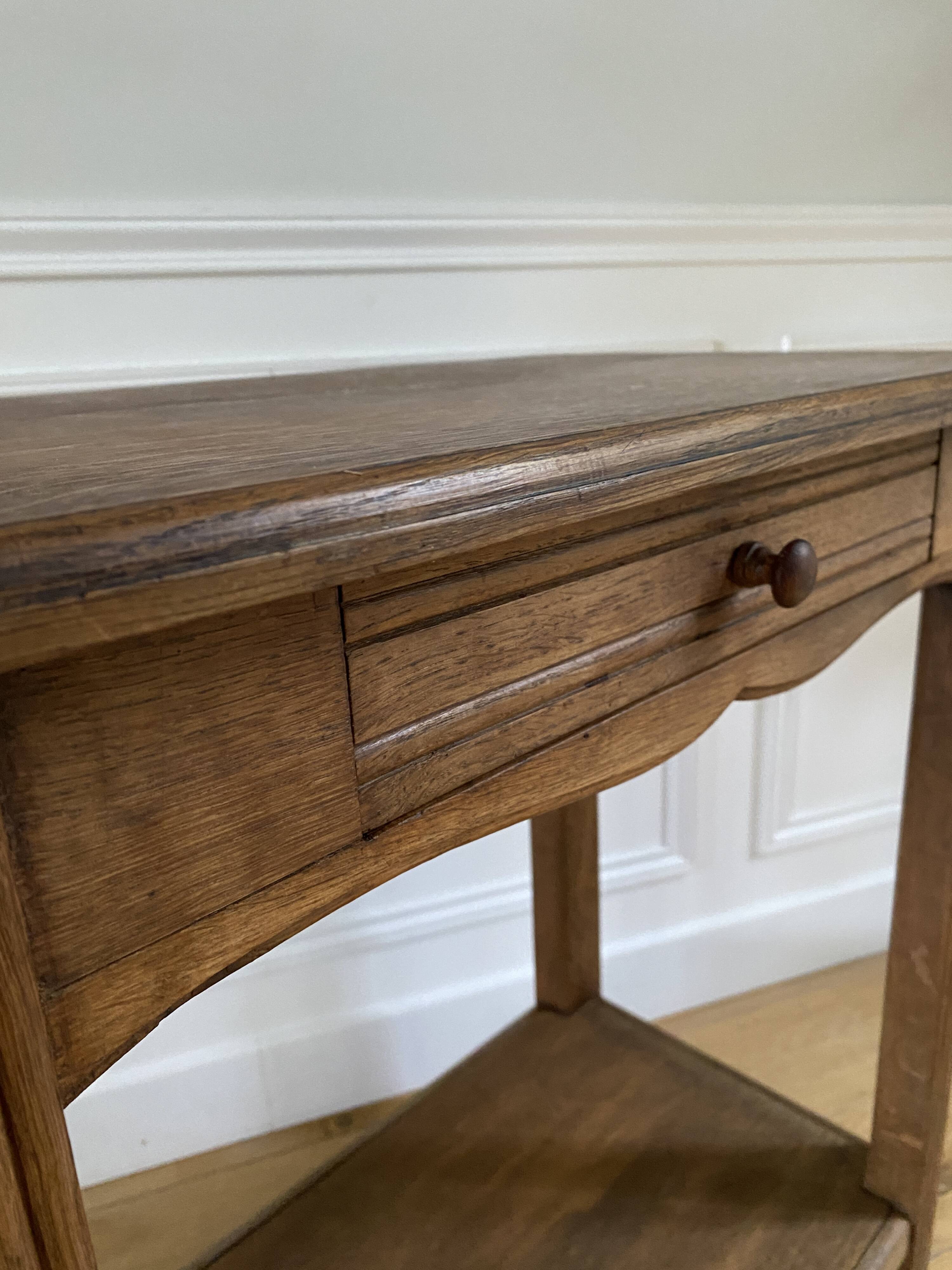 Console, meuble d'appoint vintage 1 tiroir, en bois massif